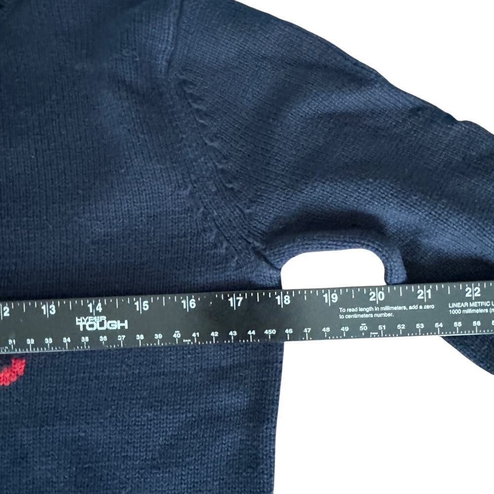 Liz Claiborne Women’s Christmas Ornament Pullover Knit Sweater Navy Small Petite - Picture 8 of 11
